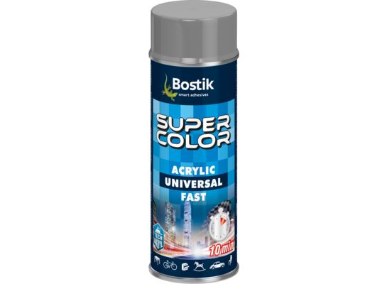 Lakier w aerozolu uniwersalny akrylowy 400 ml szary Bostik