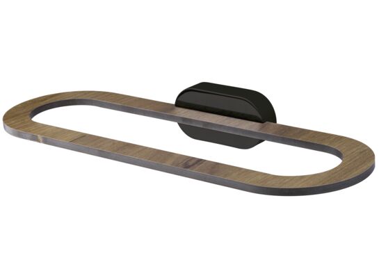 Wieszak kąpielowy BERGEN 310 mm czarny/drewno