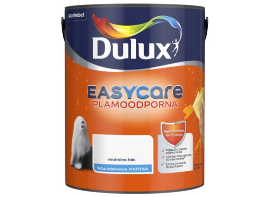 Farba lateksowa EasyCare Plamoodporna Neutralna Biel 5 l Dulux