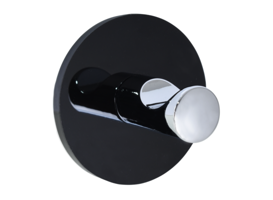 Wieszak samoprzylepny okrągły 5 x 5 cm czarny/chrom