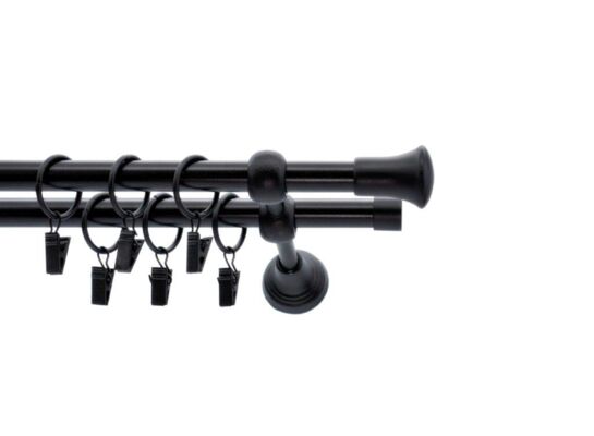 Karnisz kuty 16 mm czarny 2 TRIO 240 cm atena