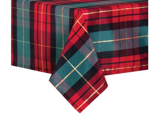 Obrus TARTAN 140 x 180 cm zielono-czerwony krata