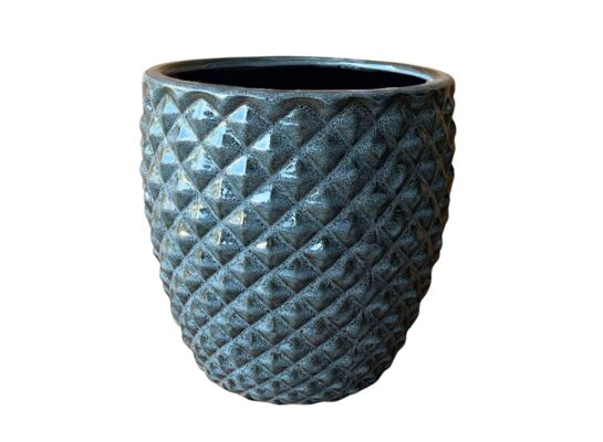 Donica szkliwiona Dark Grey Porto XS 15 cm