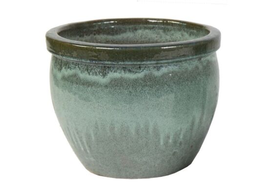 Donica szkliwiona Ø21 x 16 cm zielony