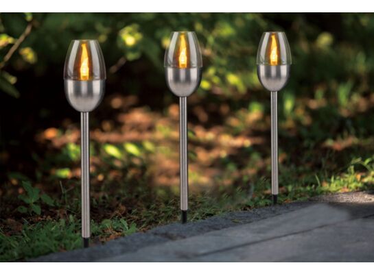 Lampa solarna 39 cm srebrna