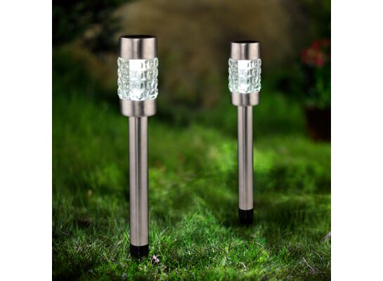 Lampa solarna kryształ 57 cm srebrna