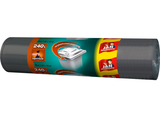 Worki na śmieci LD czarne 240 l 8 sztuk Jan Niezbędny