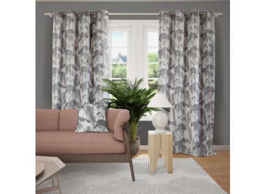 Zasłona Bold Chic 140 x 270 cm szara przelotki