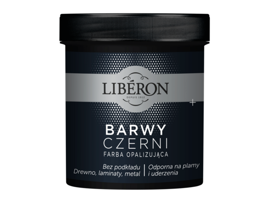 Farba akrylowa BARWY CZERNI 0,5 l nowa czerń połysk LIBERON
