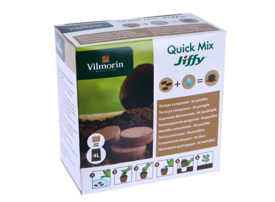 Prasowane podłoże Quick Soil Mix Jiffy 36 sztuk Vilmorin Garden
