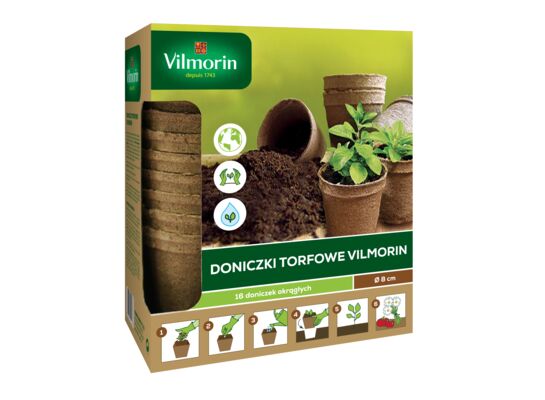 Doniczki torfowe Jiffy Ø 8 cm, 16 sztuk Vilmorin Garden
