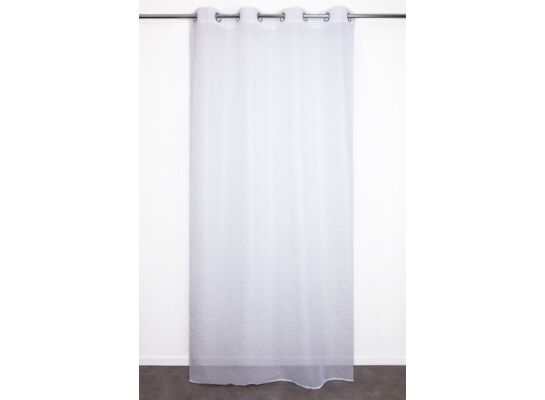 Firana na przelotkach biała 140 x 240 cm biało-srebrna