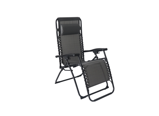 Fotel kempingowy z podnóżkiem antracyt