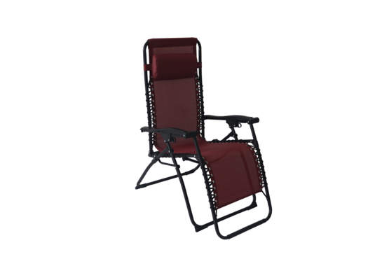 Fotel kempingowy z podnóżkiem bordo