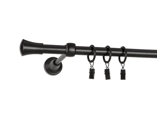 Karnisz pojedynczy TULUZA 16 mm 200 cm czarny zestaw