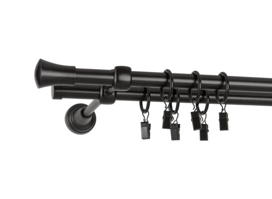 Karnisz podwójny TULUZA 16/16 mm 200 cm czarny zestaw