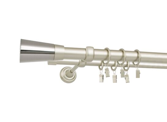 Karnisz podwójny 25/19 mm 160 cm perłowy zestaw