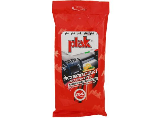 Chusteczki do kokpitu nabłyszczające pomarańcza Plak