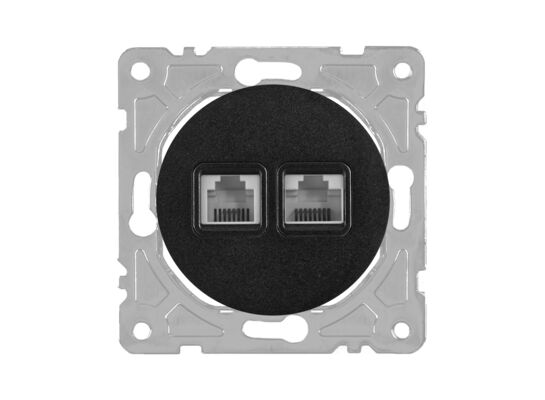 Gniazdo RJ45/RJ11 czarne OVAL