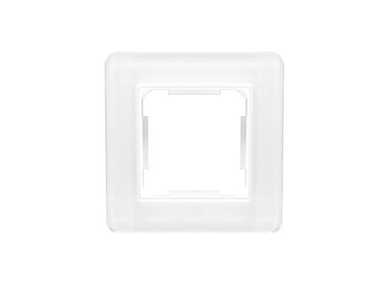 Ramka pojedyncza szklana biała QUAD
