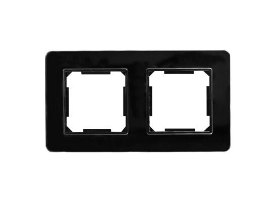 Ramka podwójna szklana czarna QUAD