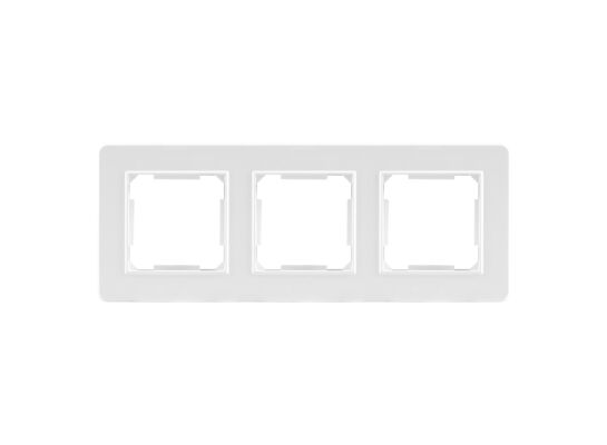 Ramka potrójna plastikowa biała QUAD