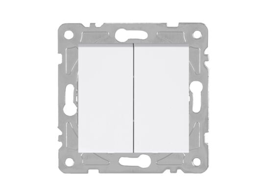 Włącznik schodowy podwójny biały QUAD