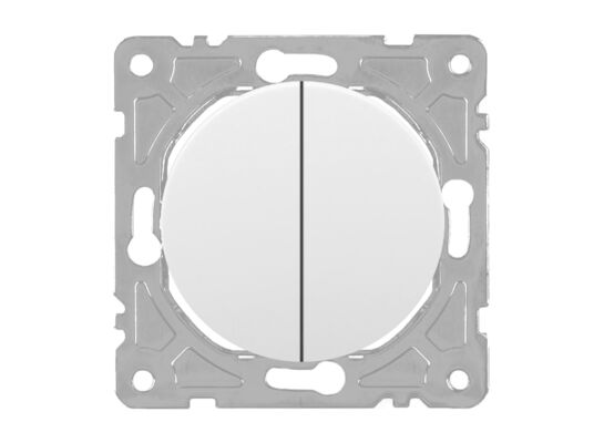 Włącznik podwójny biały OVAL