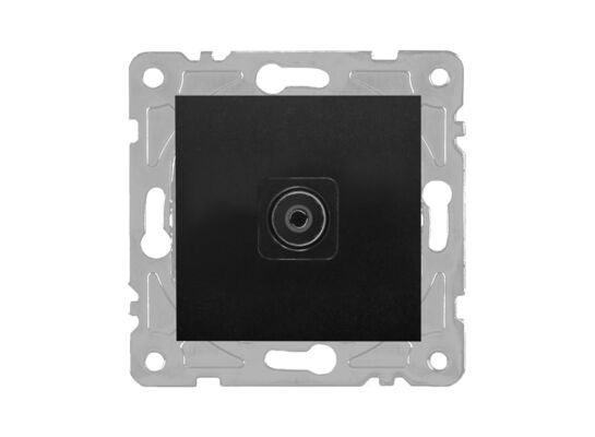 Gniazdo TV czarne QUAD