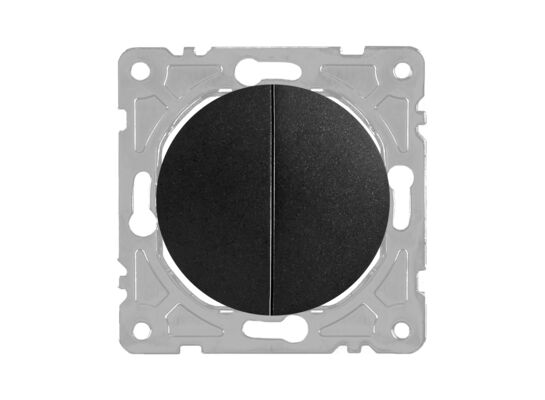 Włącznik schodowy podwójny czarny OVAL