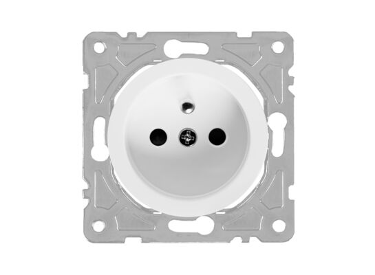 Gniazdo z uziemieniem białe OVAL