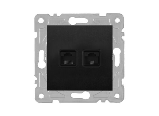 Gniazdo RJ45/RJ11 czarne QUAD