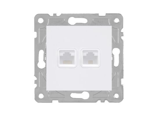 Gniazdo RJ45/RJ11 białe QUAD