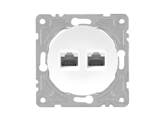 Gniazdo RJ45/RJ11 białe OVAL