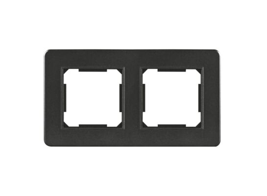 Ramka podwójna plastikowa czarna QUAD