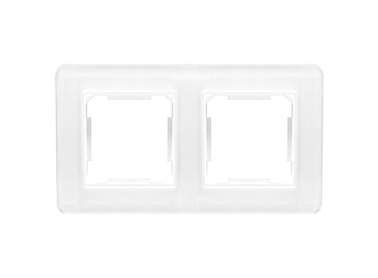 Ramka podwójna szklana biała QUAD