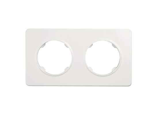 Ramka podwójna plastikowa biała OVAL