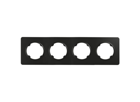 Ramka poczwórna plastikowa czarna OVAL