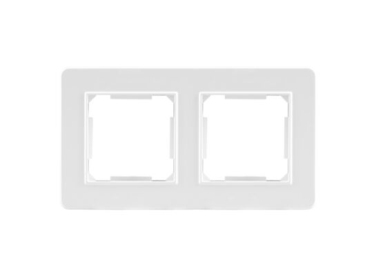 Ramka podwójna plastikowa biała QUAD