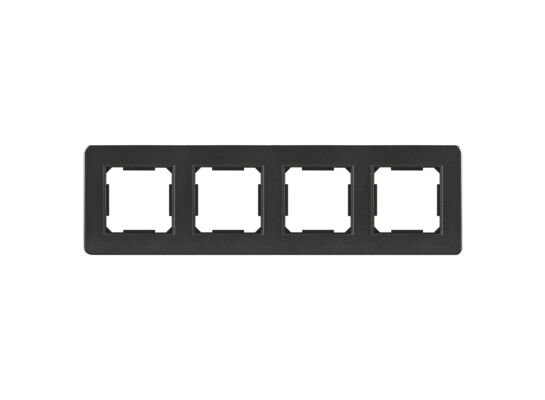 Ramka poczwórna plastikowa czarna QUAD