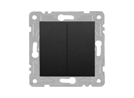 Włącznik schodowy podwójny czarny QUAD