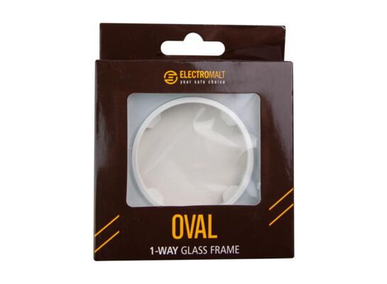 Ramka pojedyncza szklana biała OVAL