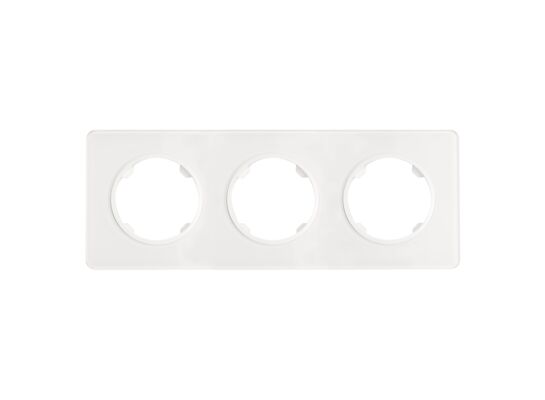 Ramka potrójna szklana biała OVAL