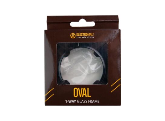 Ramka pojedyncza szklana czarna OVAL