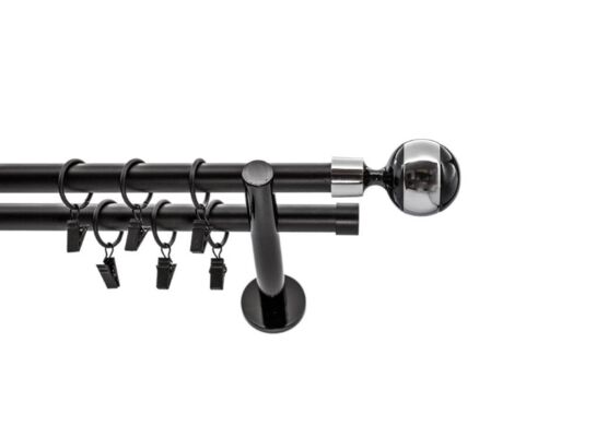 Karnisz kuty 19 mm czarny II 240 cm mix