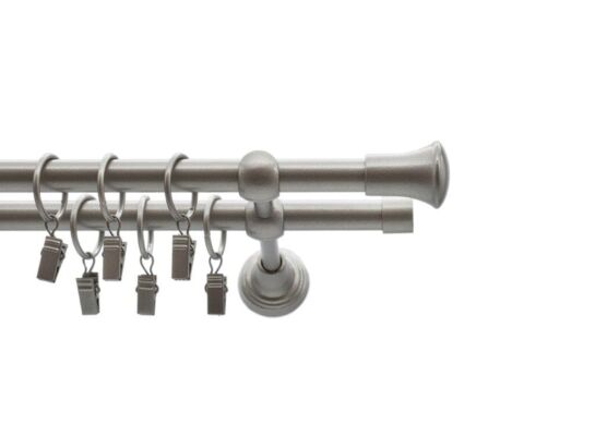 Karnisz kuty 16 mm satyna nikiel 2 mix 260 cm