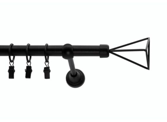 Karnisz kuty 19 mm czarny struktura 240 cm mix