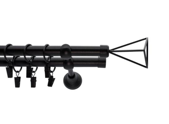 Karnisz kuty 19 mm czarny struktura II 300 cm mix