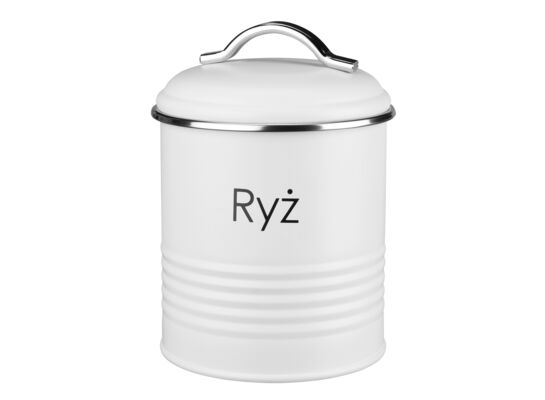 Pojemnik na ryż ALCANO metalowy okrągły biały