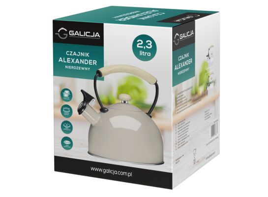 Czajnik nierdzewny Alexander 2,3 l beż